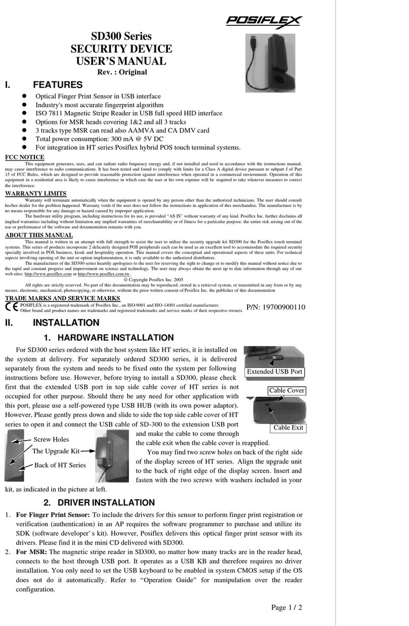 POSIFLEX SD300 Series User manual