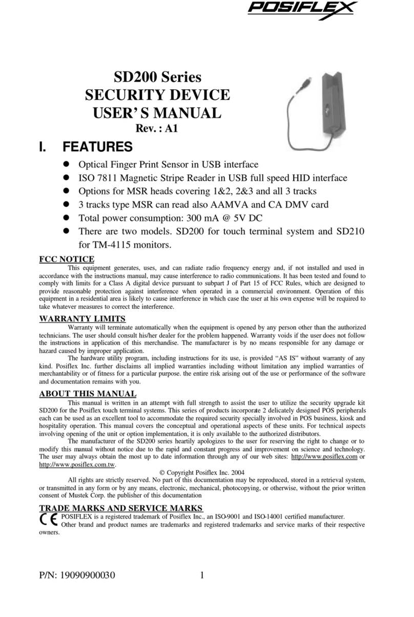 POSIFLEX SD200 Series user manual