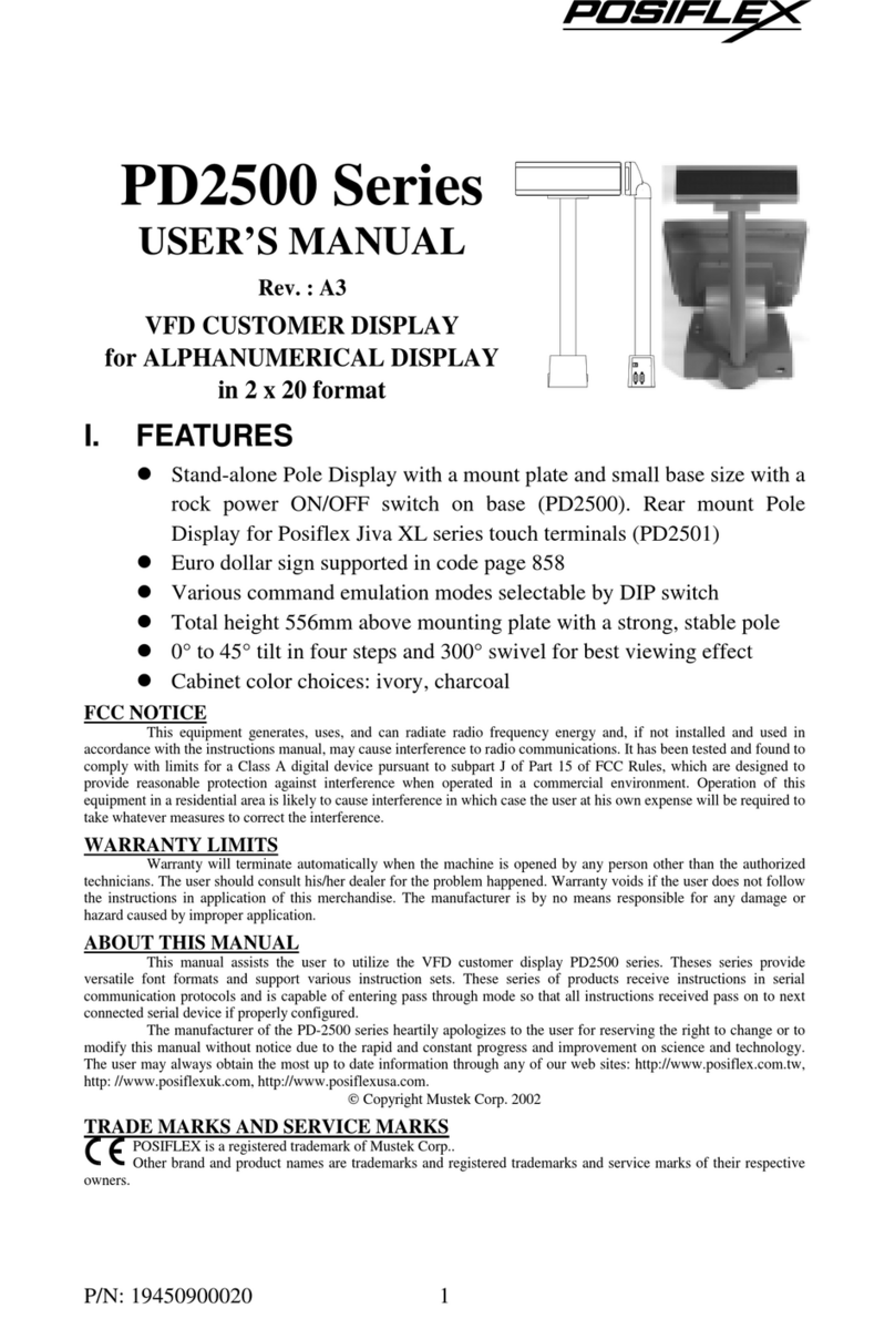 POSIFLEX PD-2500 Series User manual