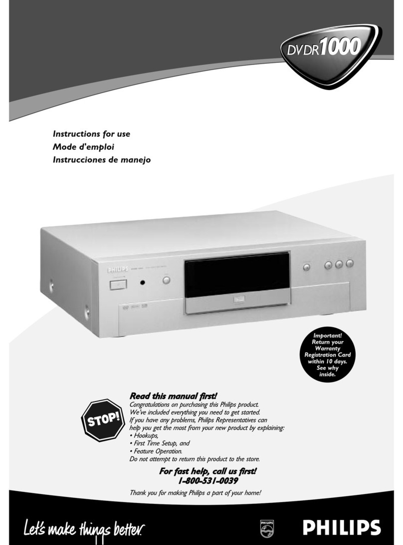 Philips DVDR1000 MkII User manual