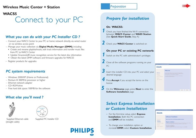 Philips Streamium WACS5 Quick start guide