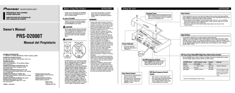Pioneer PRS-D2000T User manual