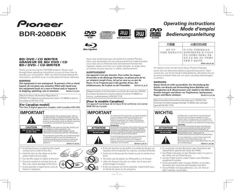 Pioneer BDR-208DBK User manual