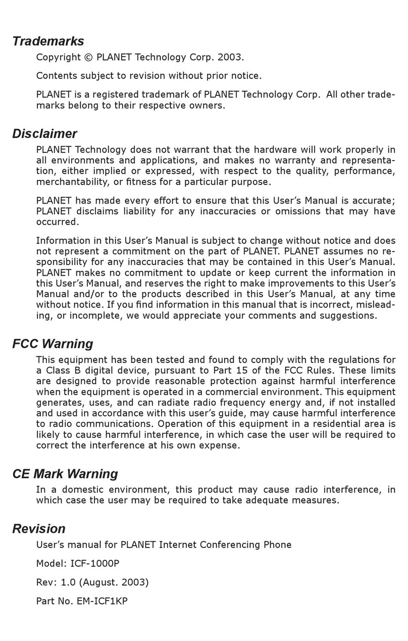 Planet ICF-1000P user manual