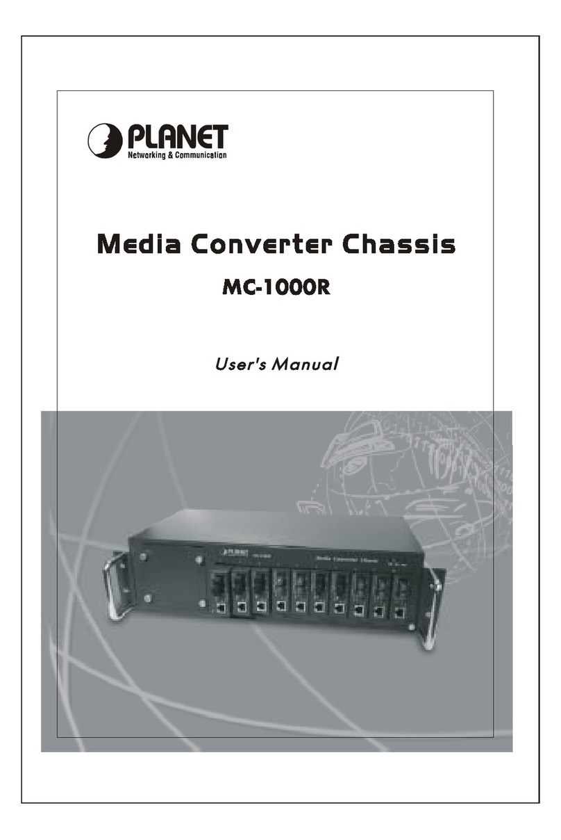 Planet Media Converter Chassis MC-1000R User manual Planet Media Converter Chassis MC-1000R User manual