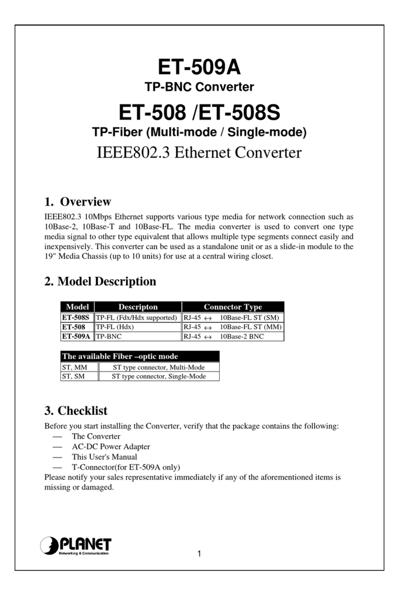 Planet ET-508 User manual Planet ET-508 User manual