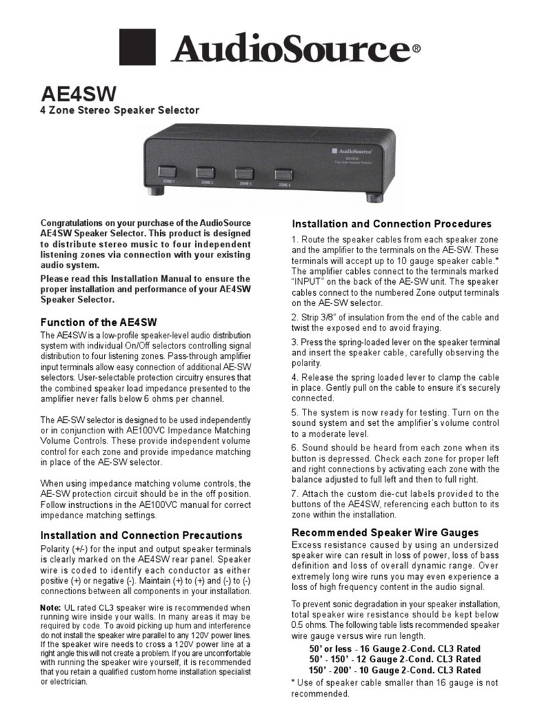 AudioSource AE4SW owner's manual