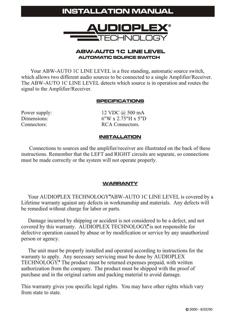 Audioplex ABW-AUTO 1C User manual