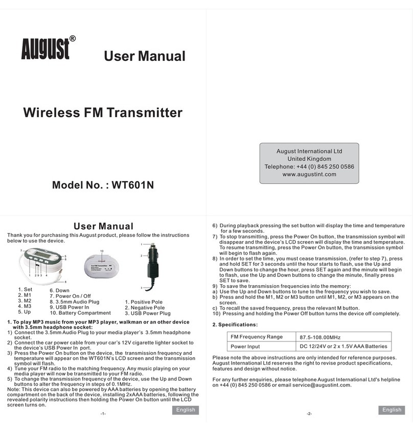 August WT601N user manual