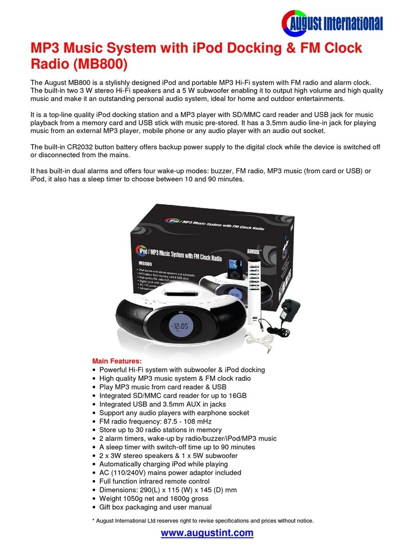 August MB800 specification