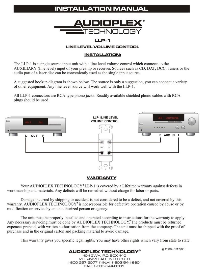 Audioplex LLP-1 installation manual