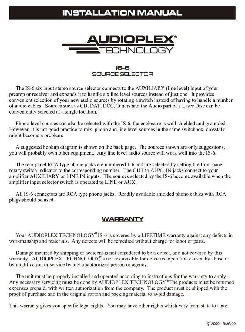 Audioplex IS-6 installation manual