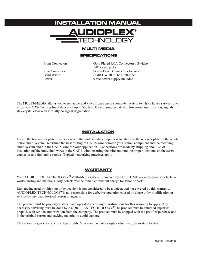 Audioplex MULTI-MEDIA installation manual