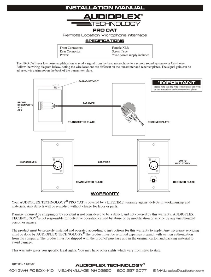 Audioplex PRO CAT installation manual