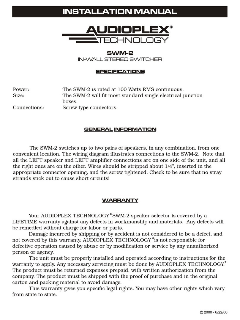 Audioplex SWM-2 User manual