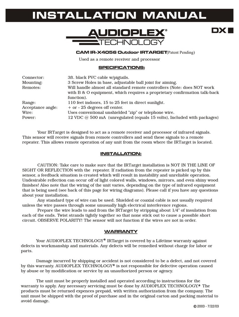 Audioplex CAM IR-X4056 User manual