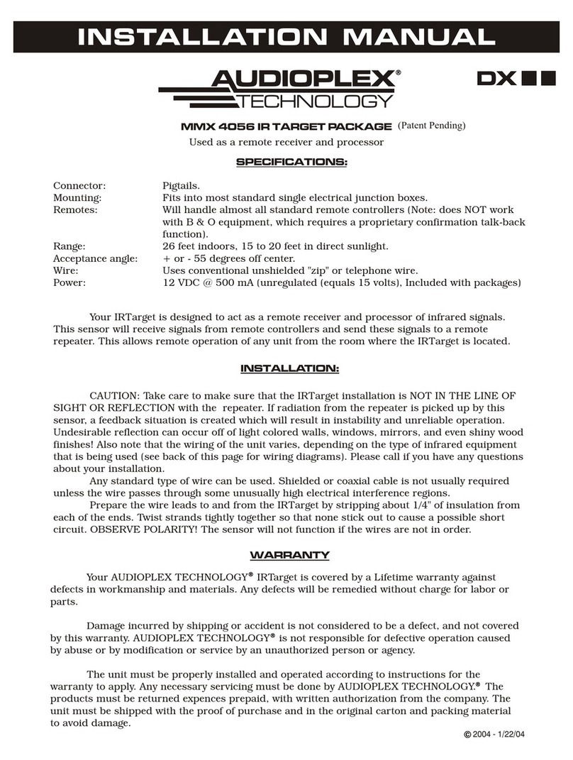 Audioplex MMX 4056 IR TARGET PACKAGE User manual