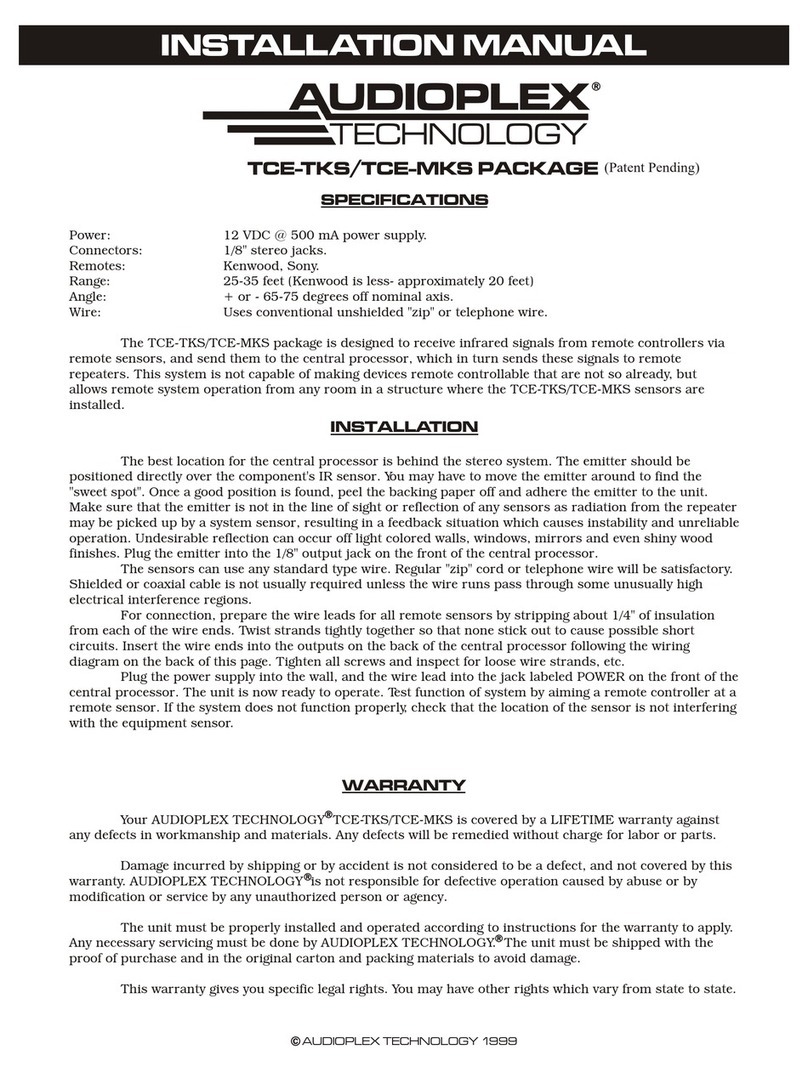 Audioplex TCE-TKS User manual
