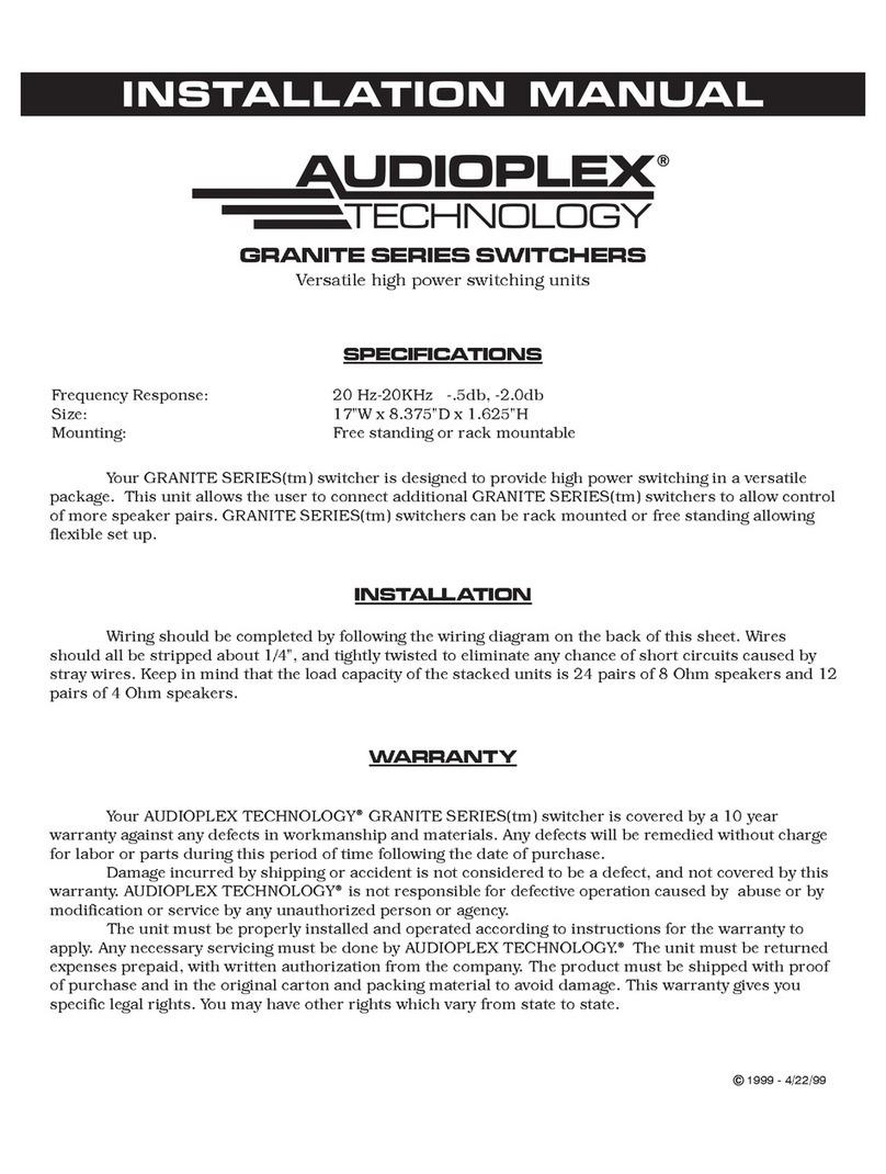 Audioplex GRANITE SERIES installation manual