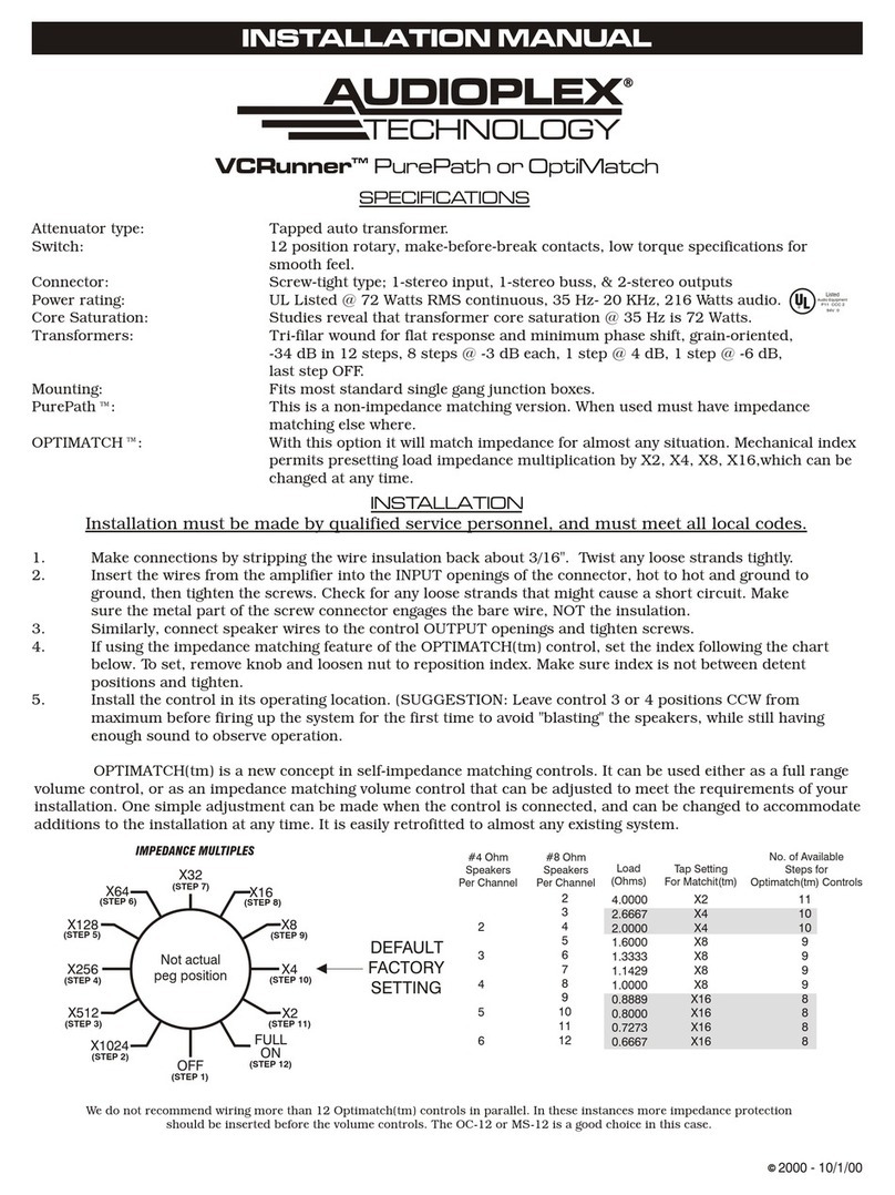 Audioplex VCRunner User manual Audioplex VCRunner User manual
