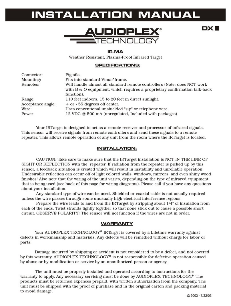 Audioplex IR-MA User manual