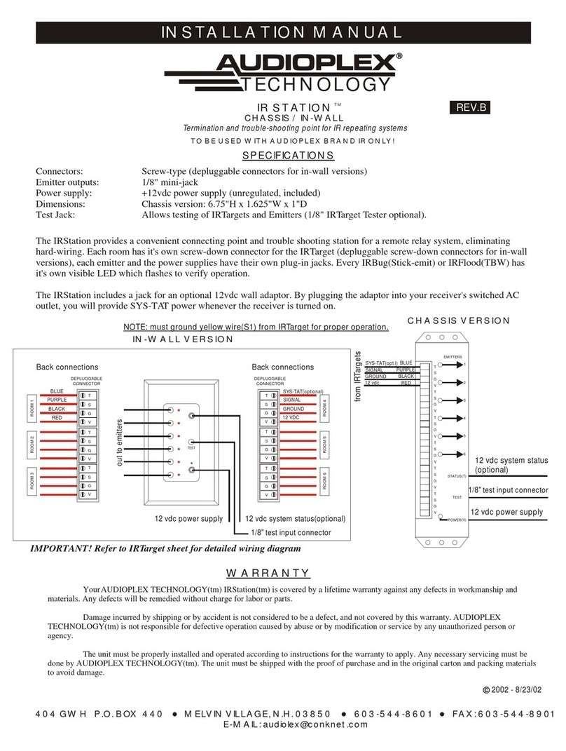 Audioplex IR STATION installation manual