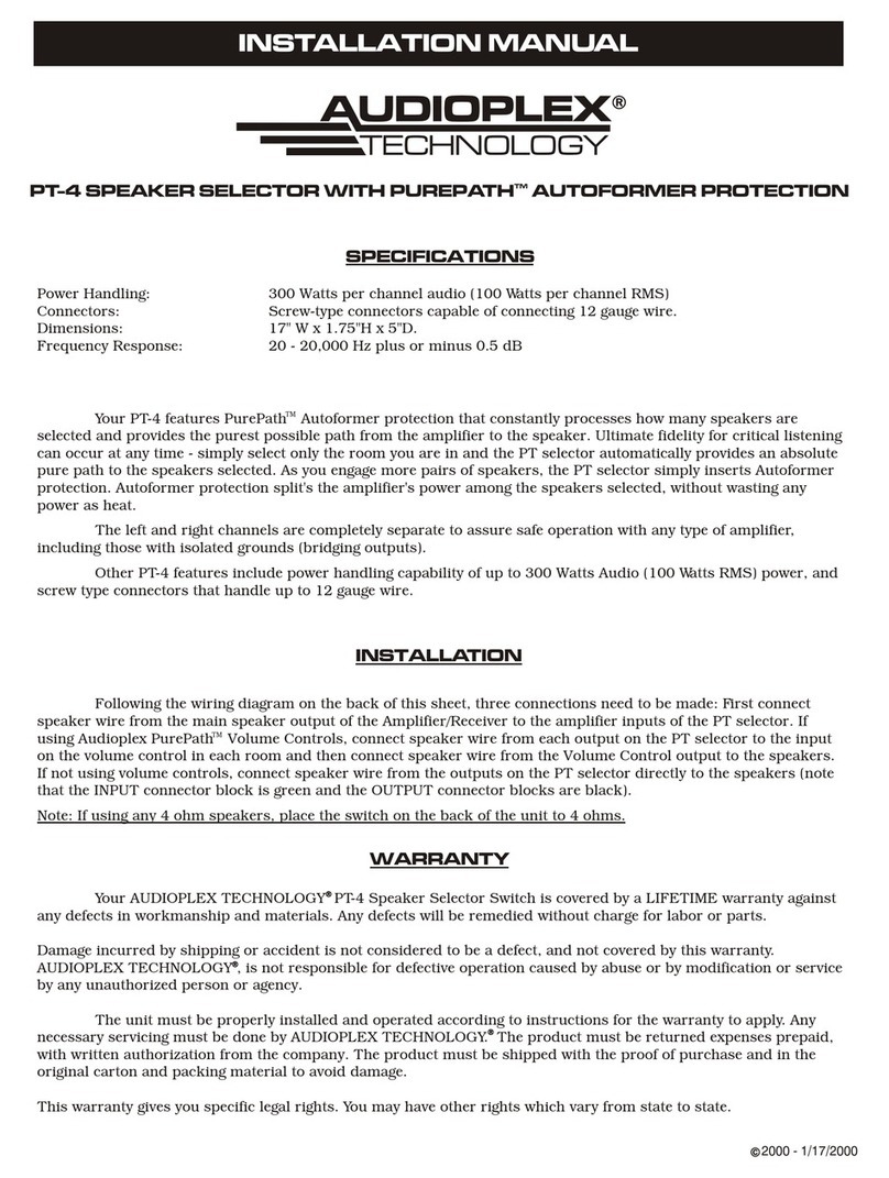 Audioplex PT-4 installation manual