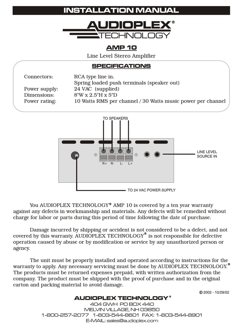Audioplex AMP 10 installation manual