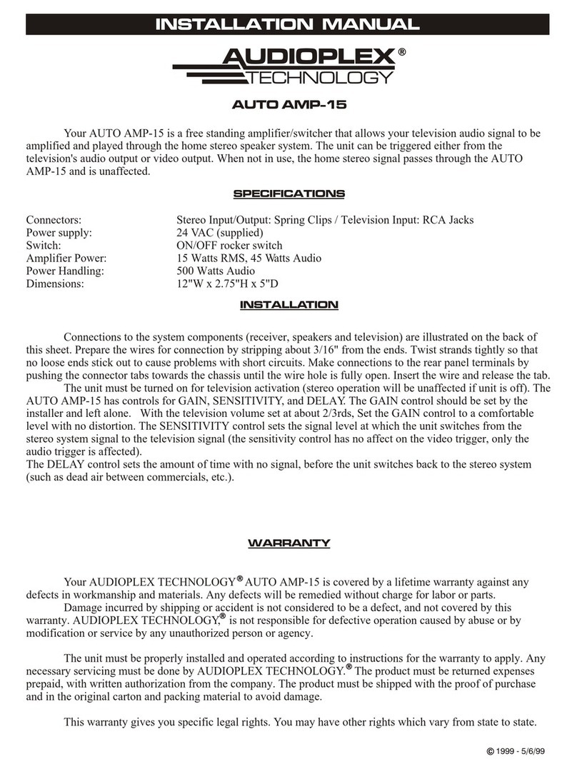 Audioplex AUTO AMP-15 User manual