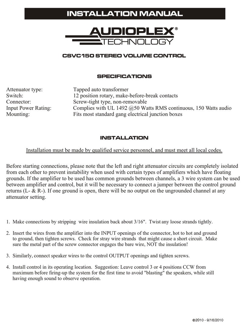 Audioplex CSVC1550 User manual