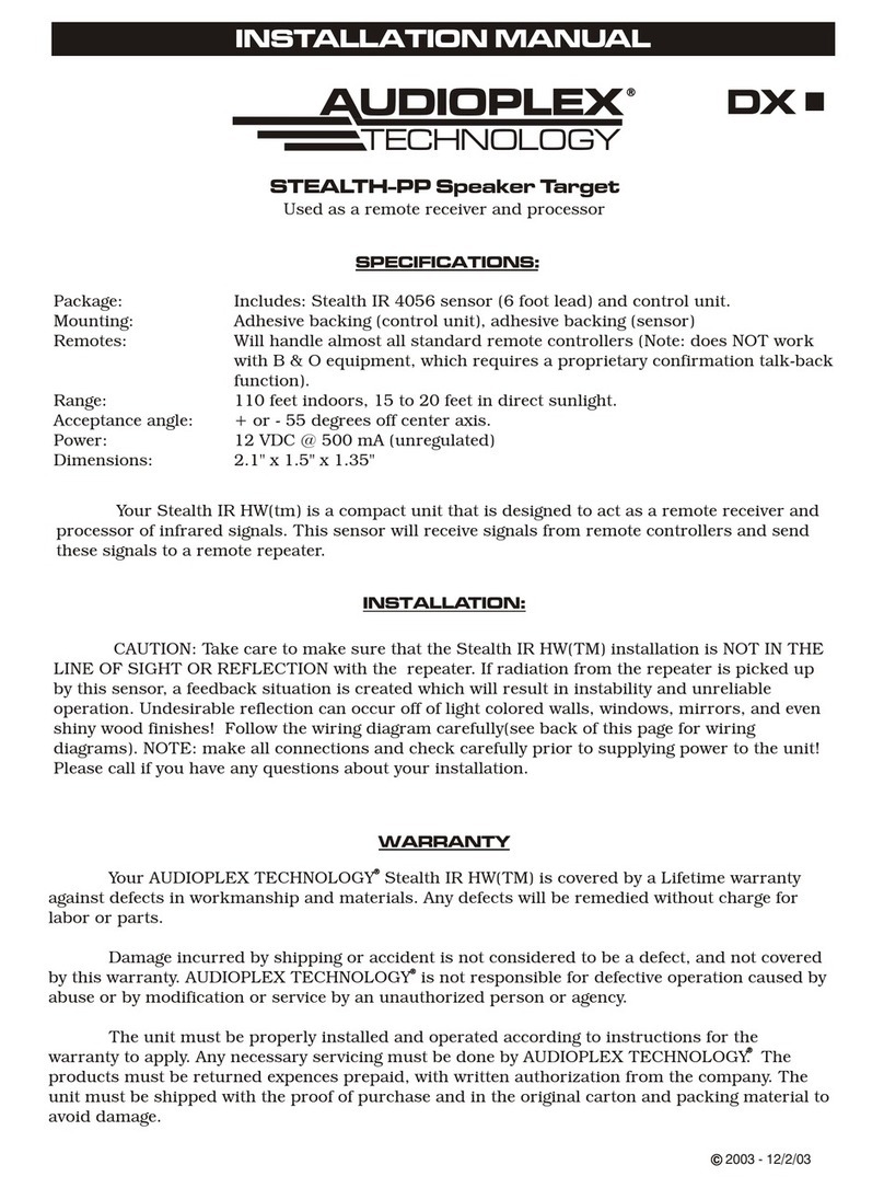 Audioplex STEALTH-PP installation manual