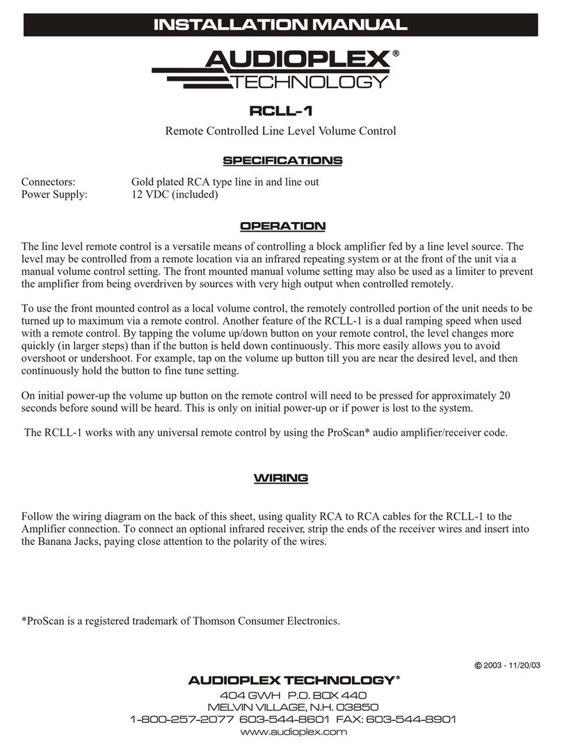 Audioplex RCLL-1 installation manual