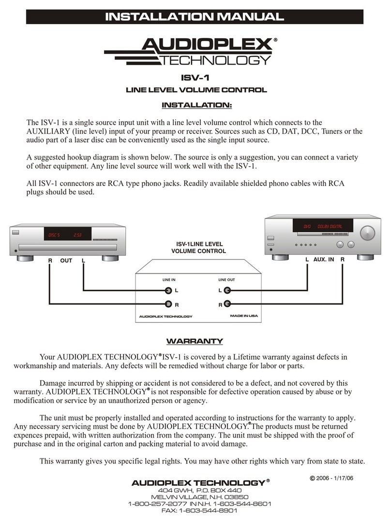 Audioplex ISV-1 User manual