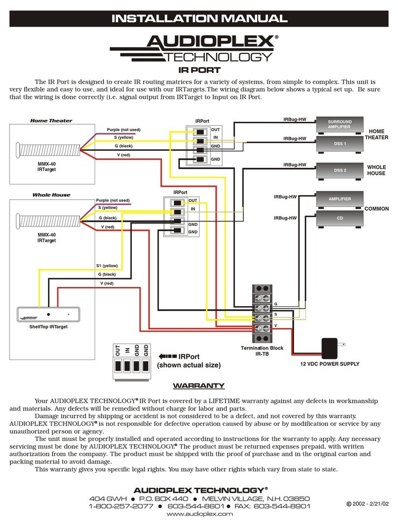 Audioplex IR PORT installation manual