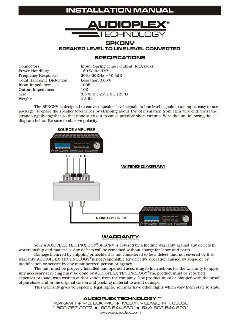 Audioplex SPKCNV User manual