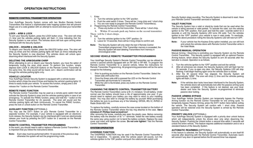 Auto Page RF405A Operation instructions