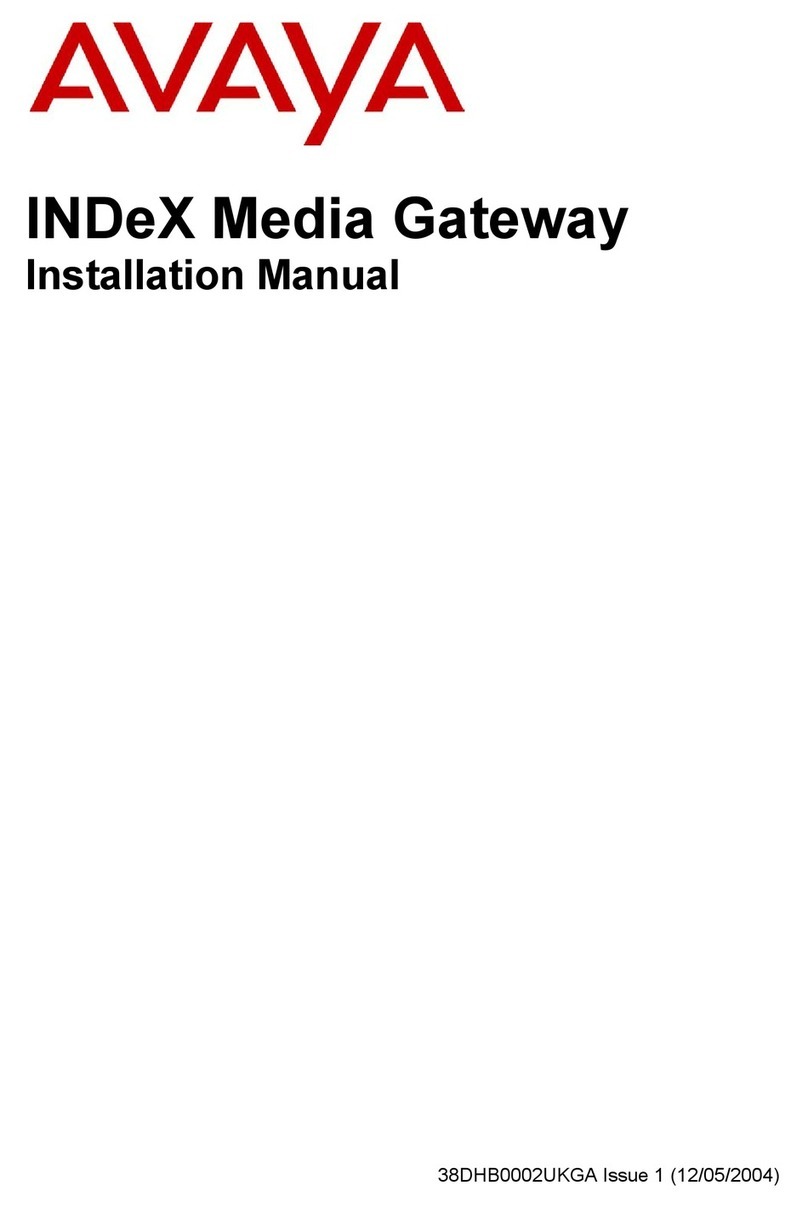 Avaya INDeX Media Gateway User manual
