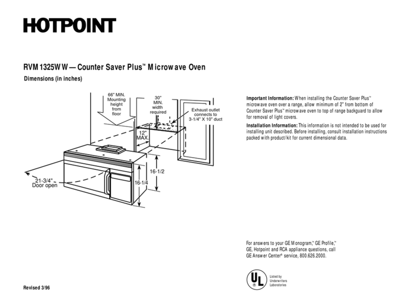 Hotpoint RVM1325WW Installation information