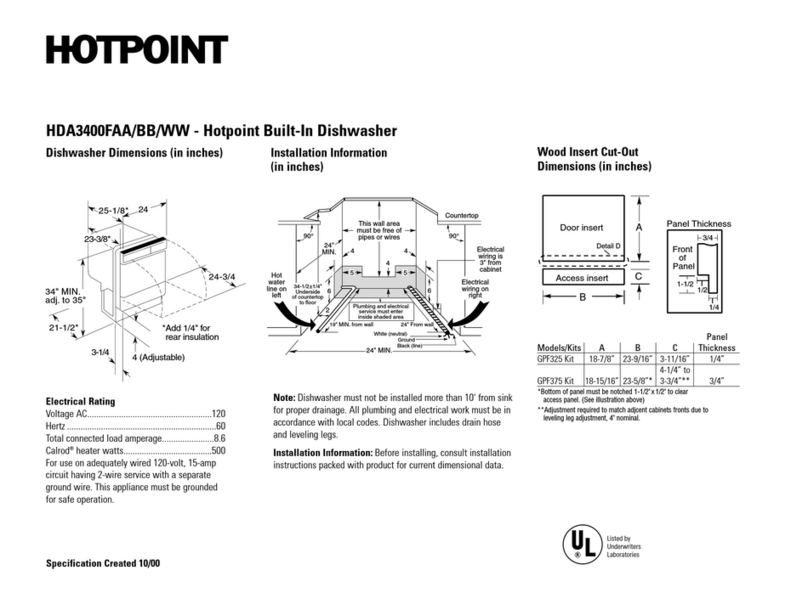Hotpoint HDA3400FAA Service manual