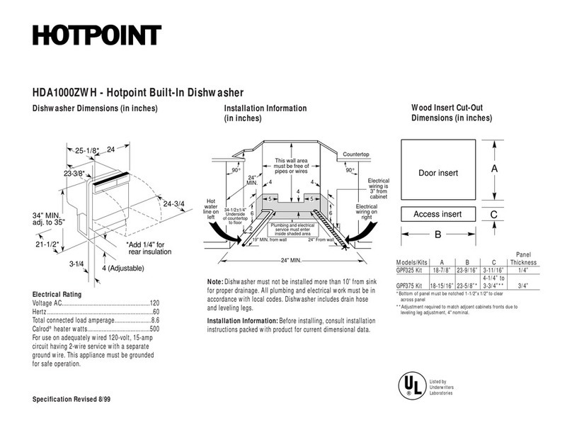 Hotpoint HDA1000ZWH Installation information