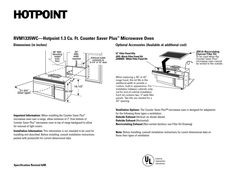 Hotpoint RVM1335WC Installation information