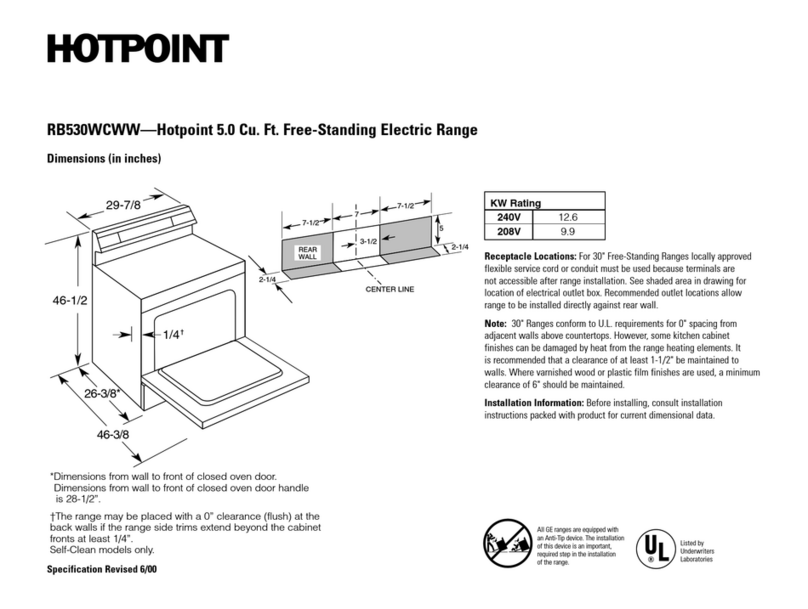 Hotpoint RB530WCWW Service manual