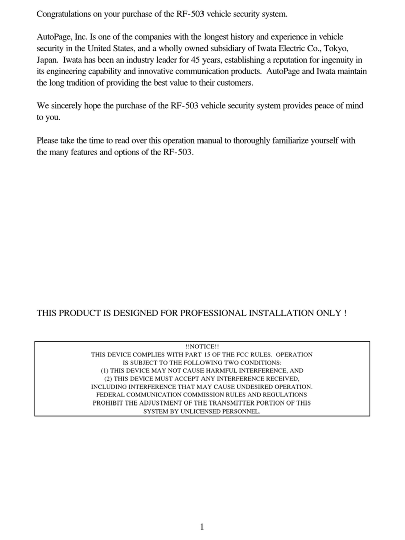 Auto Page RF-503 User manual