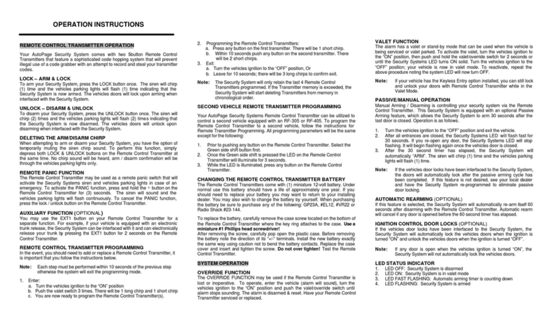 Auto Page RF-305 User manual