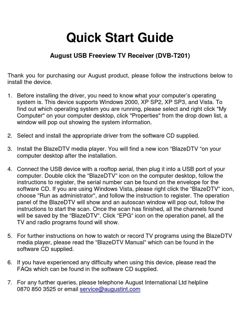 August DVB-T201 User manual