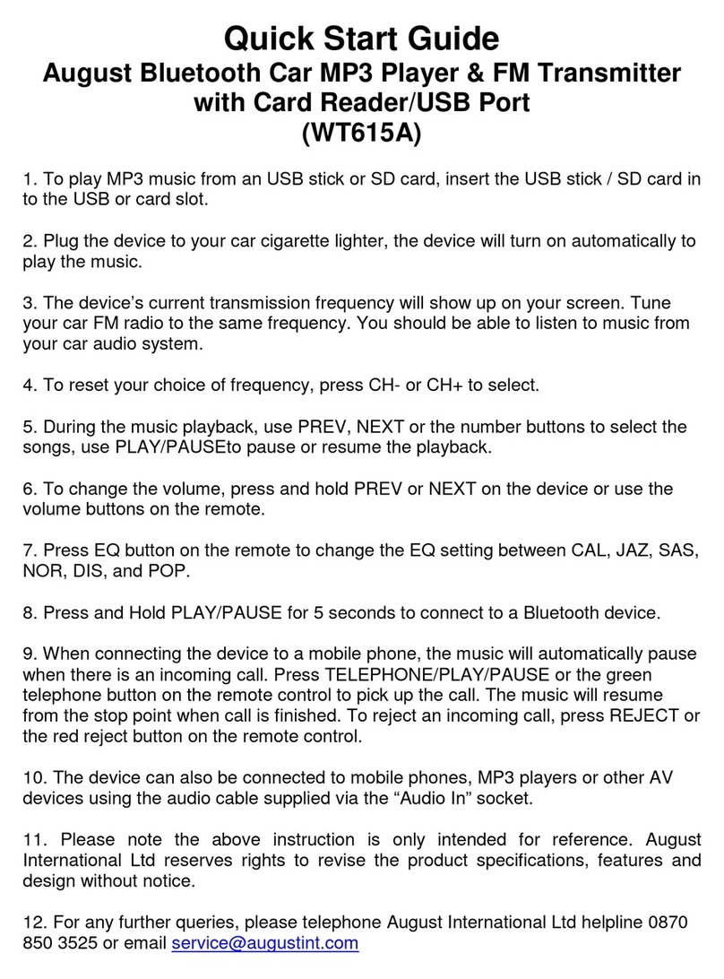 August WT615A quick start guide