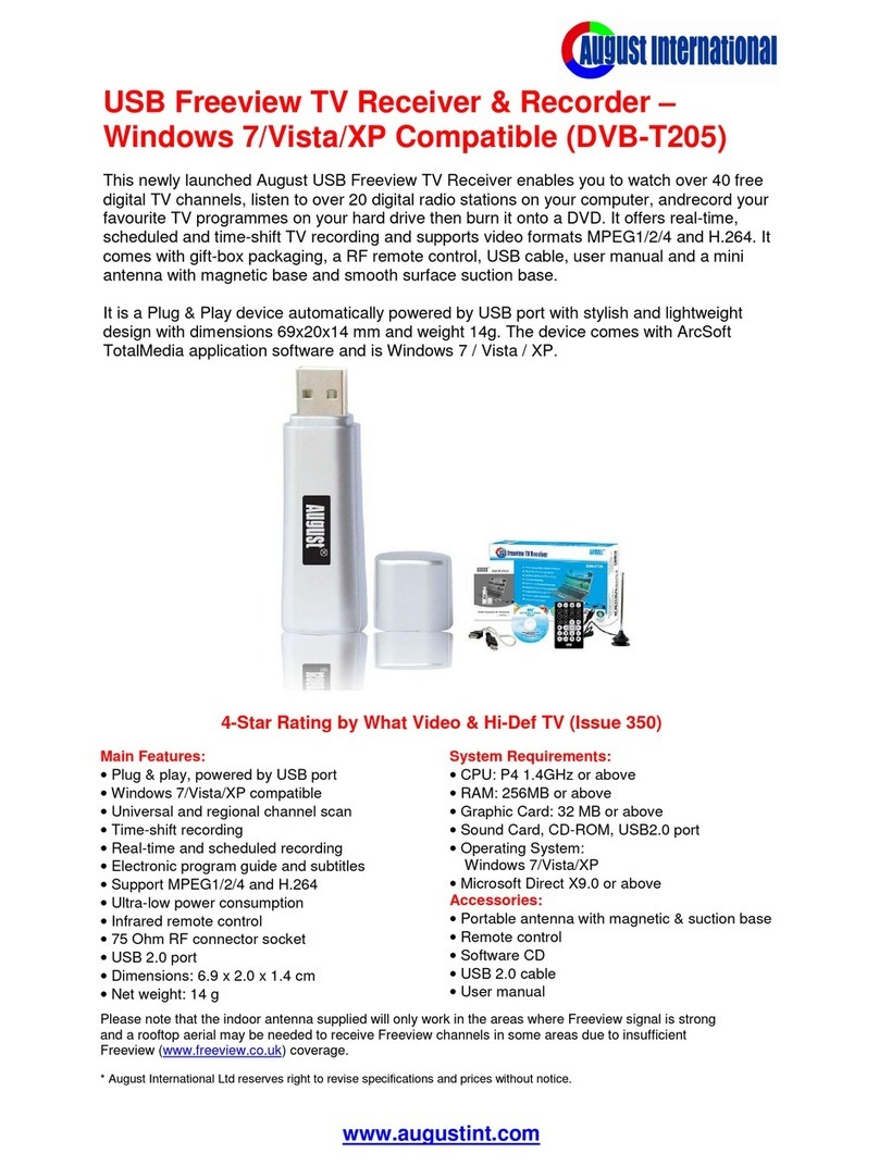 August DVB-T205 specification