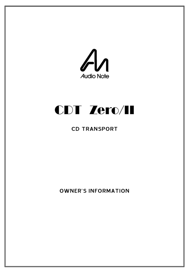 Audio Note CDT Zero/II Owner's Information