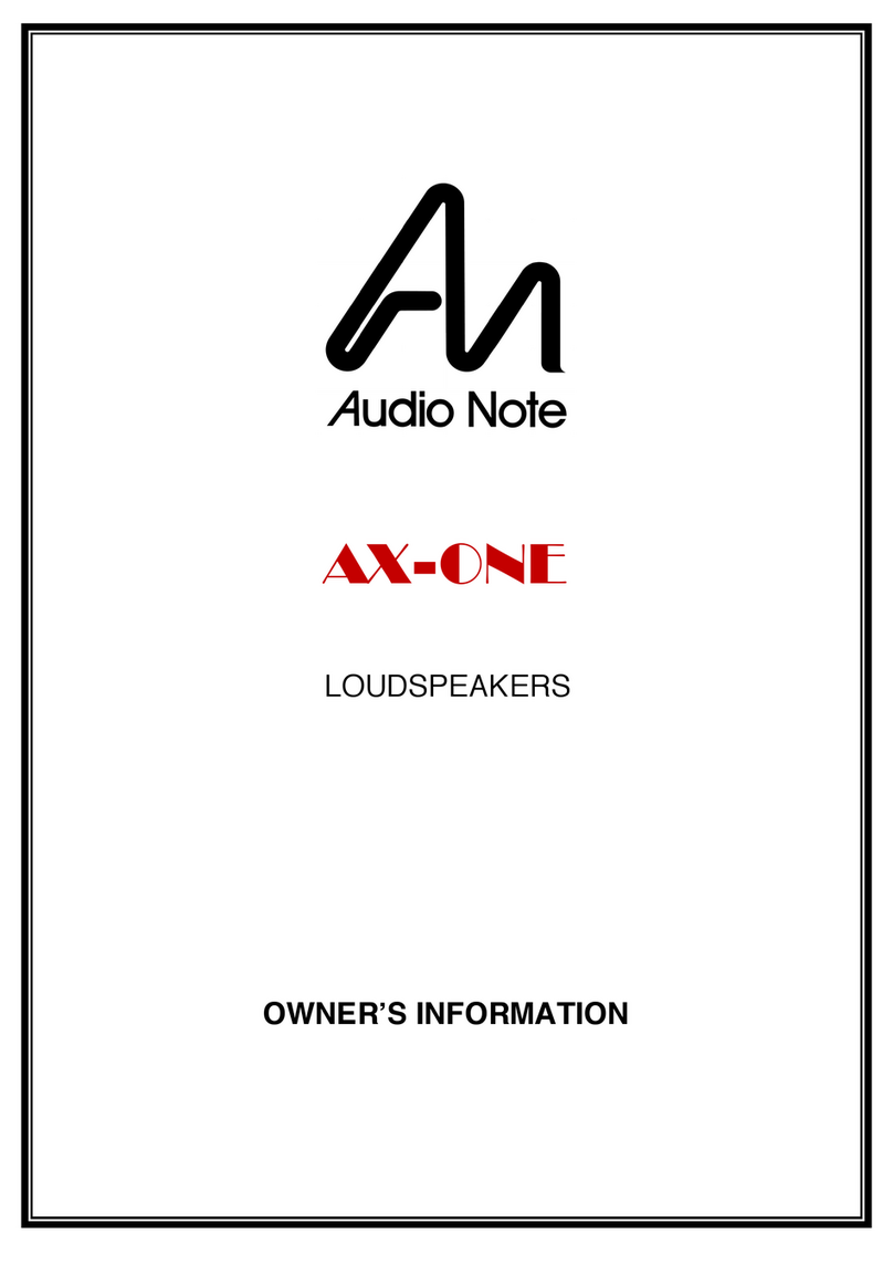 Audio Note AX-ONE Owner's Information