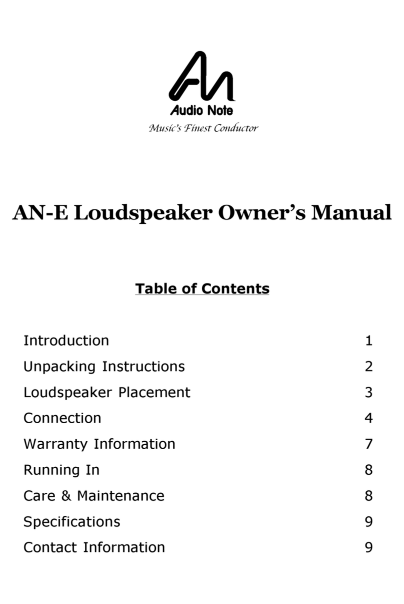 Audio Note AN/E Series User manual